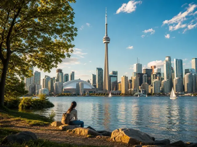 Toronto skyline across the waterfront