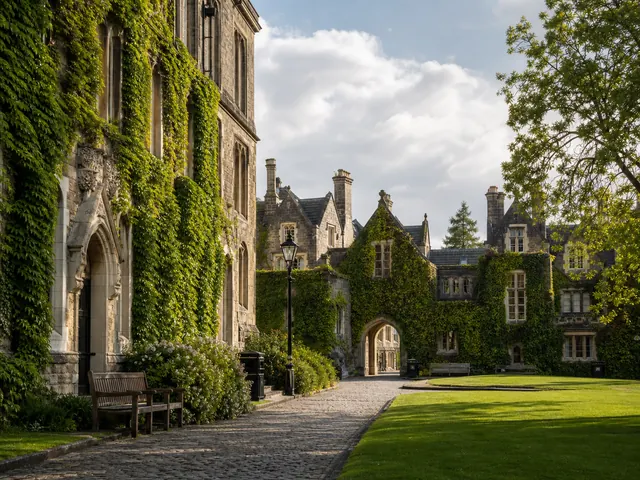 Ivy-covered university-style courtyard in Ireland