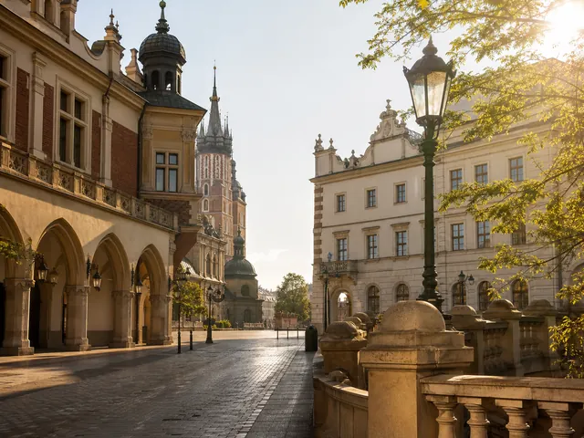 Historic architecture in Krakow, Poland