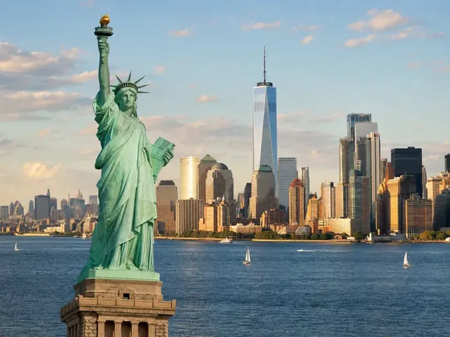 New York skyline and the Statue of Liberty
